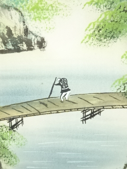 道具 ] - 道具 春峰筆 彩色山水 肉筆絹本掛軸 | ネットショップ圭